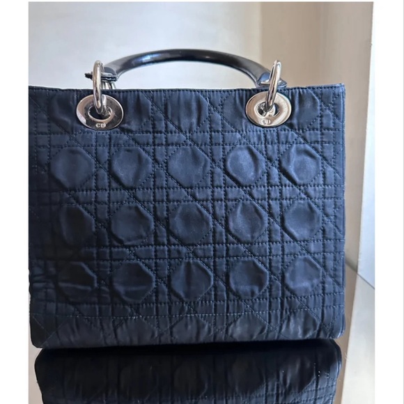 Lady Dior handbag in cannage black medium size - Picture 8 of 11